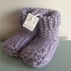 Lemon Hand Knit Slippers